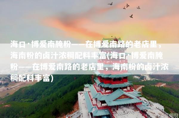 海口·博爱南腌粉——在博爱南路的老店里，海南粉的卤汁浓稠配料丰富(海口·博爱南腌粉——在博爱南路的老店里，海南粉的卤汁浓稠配料丰富)
